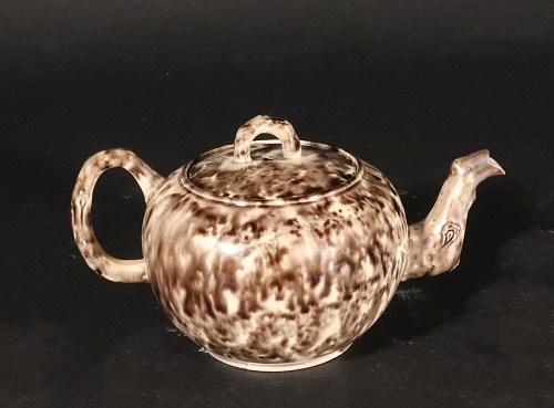 Creamware Pottery English Creamware Whieldon Type Pottery Teapot and Cover, 1765 $1,850