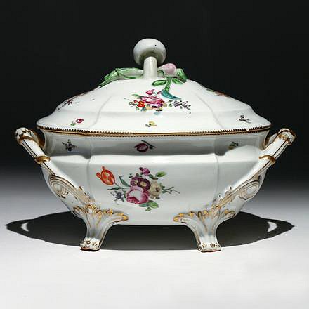 small french porcelain tureen Jacques Vermonet Boisette.