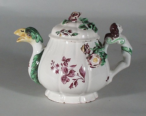 Hochst German Faience Teapot & Cover, Probably Hoechs,, Circa 1760. SOLD •