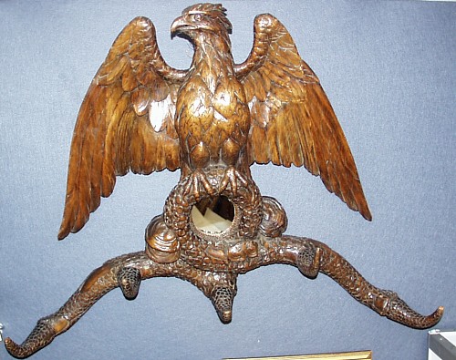 A Continental Black Forest  Eagle Coat Rack, Circa 1880 SOLD •