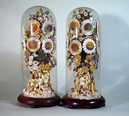 A Fine Pair of English Shell Trees, Circa 1860-70 SOLD •