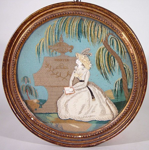 Inventory: A Woolwork Memorial Picture, Circa 1820. SOLD &bull;