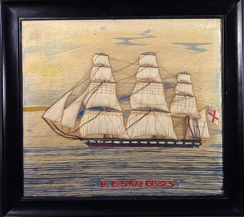 A Fine Sailor's Woolwork (woolie), the H.M.S. Narcissus.
Circa 1880 SOLD •