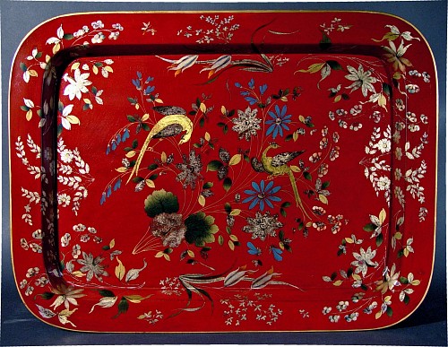 A Superb English Lacquered Regency Tray, Circa 1820-30. SOLD •