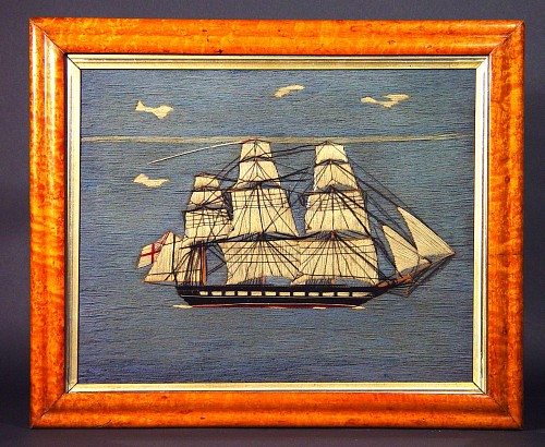 An English Sailor's Woolwork Picture, circa 1880. SOLD •