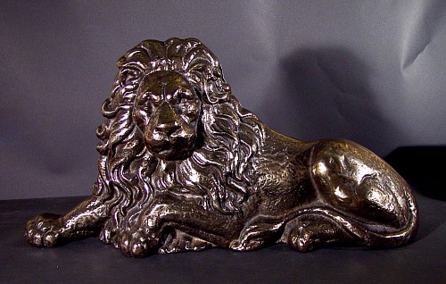 English Early Victorian Polished Steel Lion, Circa 1840 SOLD •