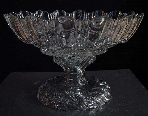 Irish Glass Footed Bowl, Circa 1830. SOLD •