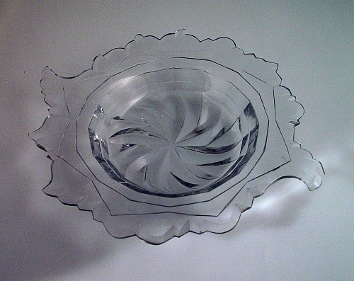 A Large English Glass Leaf-Shaped Dish, Circa 1770. SOLD •
