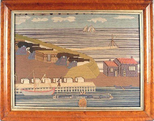 Inventory: An English Sailor's Woolwork Picture of a Russian Fort, Circa 1860 SOLD &bull;