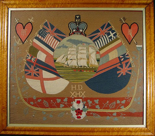 A British Flag and ship Woolie, Circa 1880 SOLD •
