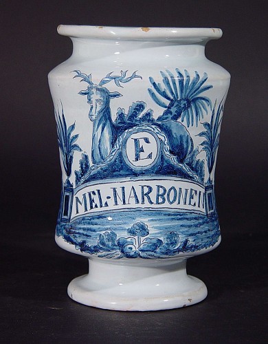 A Dutch Delft Drug Jar, Circa 1770 SOLD •