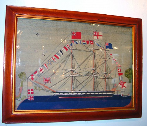 Sailor's Woolwork Sailor's Woolwork or Woolie of a Fully Dressed Ship, Circa 1870 SOLD •