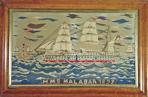A Sailor's Woolie of H.M.S. Malabar, Dated 1892. SOLD •
