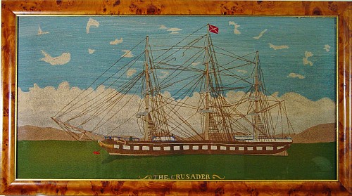A Sailor's Woolwork (woolie) of The Crusader, a clipper ship that sailed from Britain to New Zealand, Circa 1875-85 SOLD •