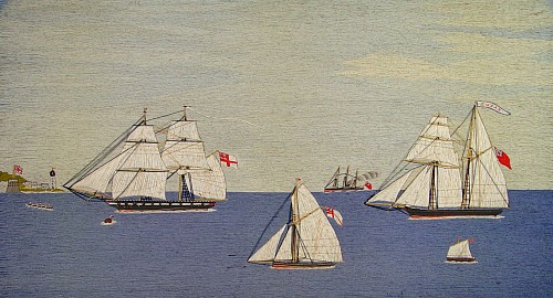 A Large British Sailor's Woolie of the Susan and other ships, Circa 1870 SOLD •