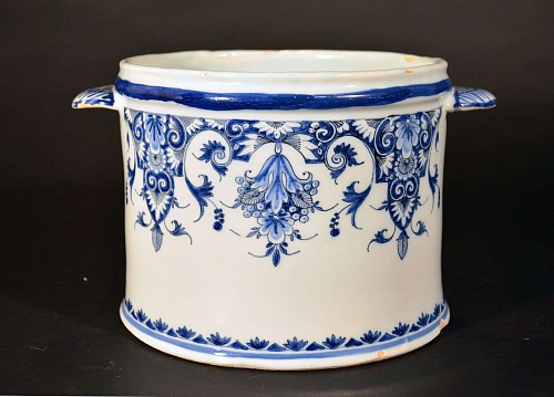 A Dutch Delft Blue & White Jardiniere, circa 1760 SOLD •