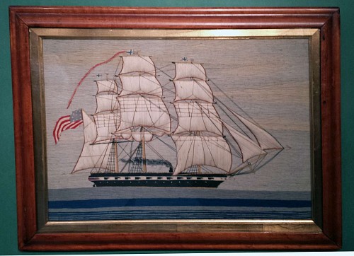 A Sailor's Woolwork of an American Ship, Circa 1865-75. SOLD •