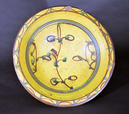Inventory: Yellow-glazed Earthenware Basin, Possibly Spanish, 19th-Early 20th Century SOLD &bull;