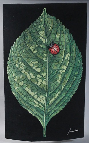 Fornasetti  Hydrangea Leaf Rug by Roubini Rugs. (Ortensia). SOLD •