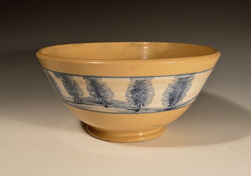 An American Yellowware Mocha Bowl, Probably East Liverpool, Ohio, 19th Century SOLD •