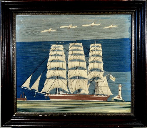 Sailor's Woolwork Named The Erin's Hope, Boston, Possibly American, Circa 1870s SOLD •