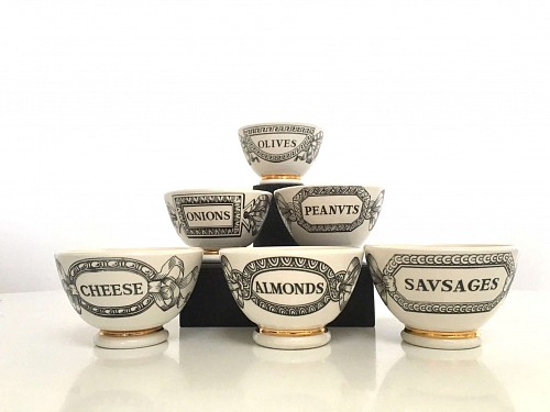 Inventory: Piero Fornasetti Snack Bowls, Circa 1960. SOLD &bull;