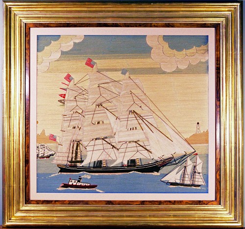 American Large Sailor's Woolwork, Circa 1870. SOLD •