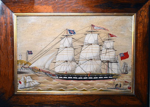 Fine British Sailor's Woolwork of The Mary Ann, Circa 1870-80. SOLD •