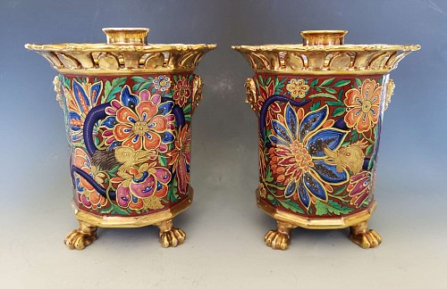 Inventory: Paris Porcelain Paris Porcelain Incense Holders Lavishly Decorated, Attributed to Jacob Petit, Circa 1830-45 SOLD &bull;