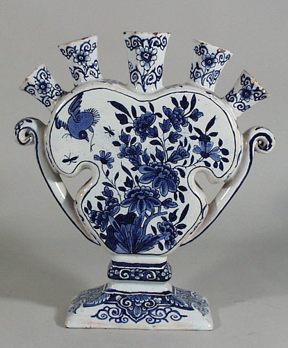 A 19th-Century Dutch Delft Blue & WhiteTulip Vase SOLD •