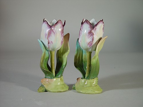 A Pair of Continental Porcelain Tulips, Circa 1860. SOLD •