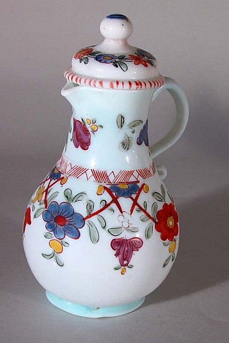A Bohemian Milk Glass covered Jug, Circa 1775. SOLD •