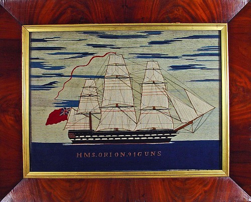 Sailor's Woolwork Sailor's Woolwork or Woolie of HMS Orion,, Circa 1865. SOLD •