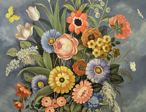 Inventory: Martha Cahoon Painting of Still Life with Flowers. SOLD &bull;