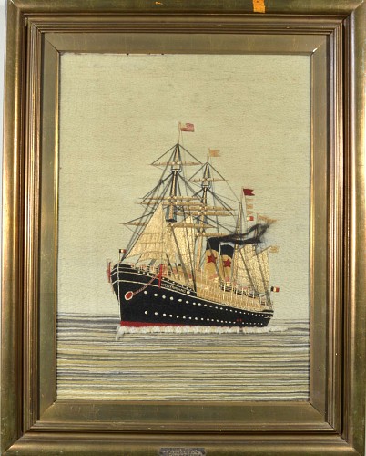 Sailor's Woolwork (woolie) of  SS Westernland, Dated 1894.. SOLD •