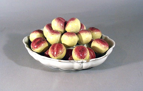 French Faience French Faience Tromp Lo'eil Bowl of Plums, Possibly Moustier,, Late 18th century SOLD •