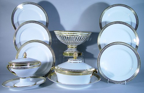 Inventory: Paris Porcelain Paris Porcelain Octagonal Dessert Dishes, Attributed to Dagoty, Circa 1800 $1,800
