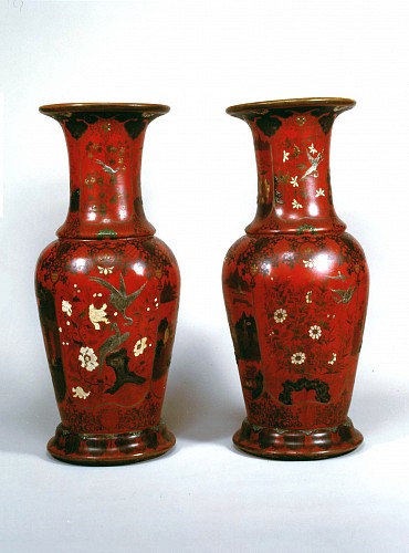 Inventory: Berlin Faience Massive Laquered Vases, 1780 SOLD •
