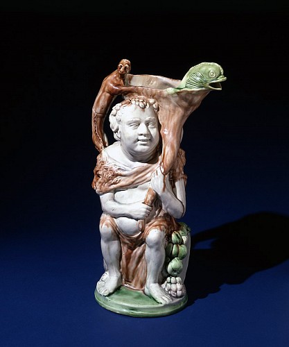 Inventory: Ralph Wood Pottery Bacchus Jug Modelled by Voyez, Circa 1785 SOLD •