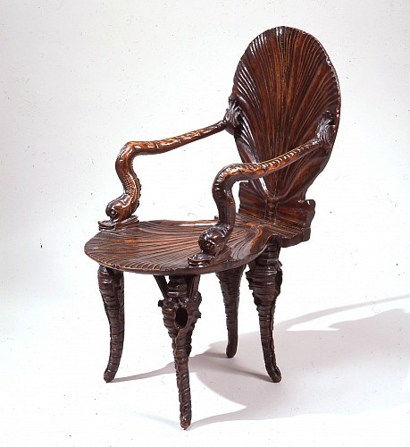 Inventory: French Fruitwood Grotto Chair, 1800 SOLD •