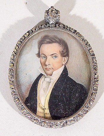 An American Portait Miniature of a Man, Circa 1810-20. SOLD •