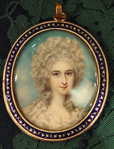 An English Portrait Miniature of a Lady, School of Richard Cosway, 19th Century. SOLD •