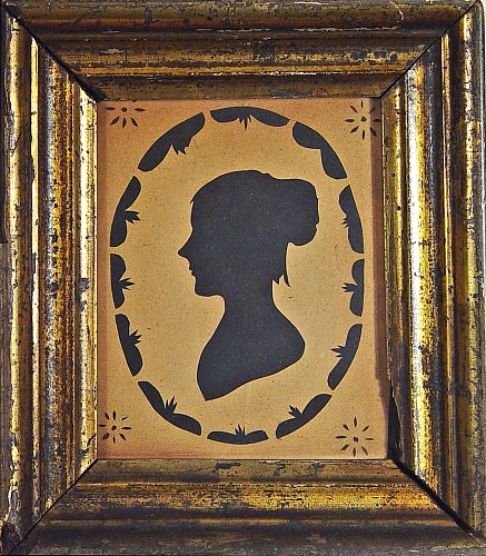 Inventory: An American Silhouette of a Young Woman, Early 19th Century. SOLD &bull;