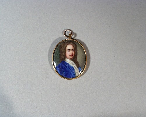 A fine British enamel portrait miniature of a man by Zincke, c.1740. SOLD •