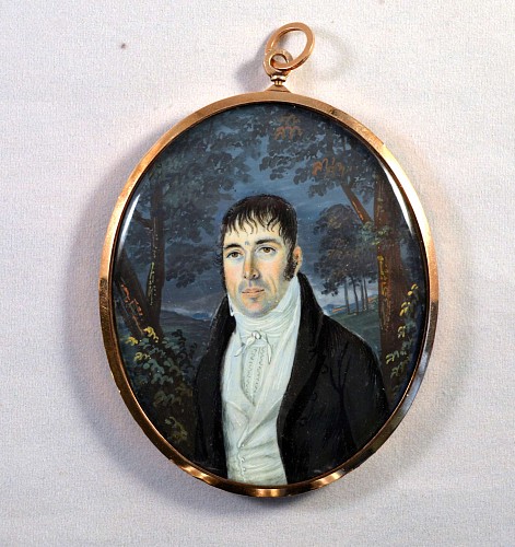 Portrait Miniature American Portrait Miniature of a Gentleman, By David Boudon, Circa 1805 SOLD •