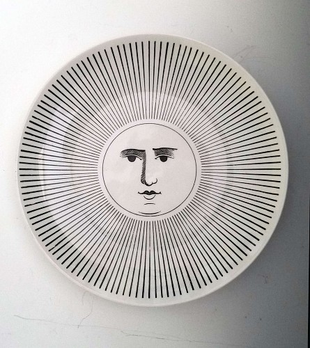 Piero Fornasetti Vintage Piero Fornasetti Soli E Lune Pattern Plate,  #2 in Series, 1950s.
 $675