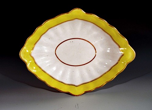 Inventory: Derby Factory Derby Porcelain Yellow-ground Botanical Dish, Pattern 473, Circa 1785 $500
