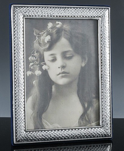 Modernist Hammered Sterling Silver Photograph Frame $350