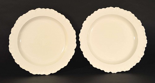 Creamware Pottery Wedgwood Plain Creamware Plates, 1785-1800 SOLD •