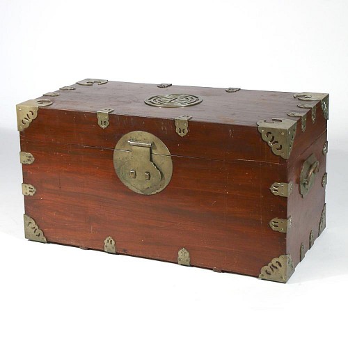 China Trade Chinese Export Large Camphor Wood Sailor's Large Sea Chest, 19th Century $2,500
